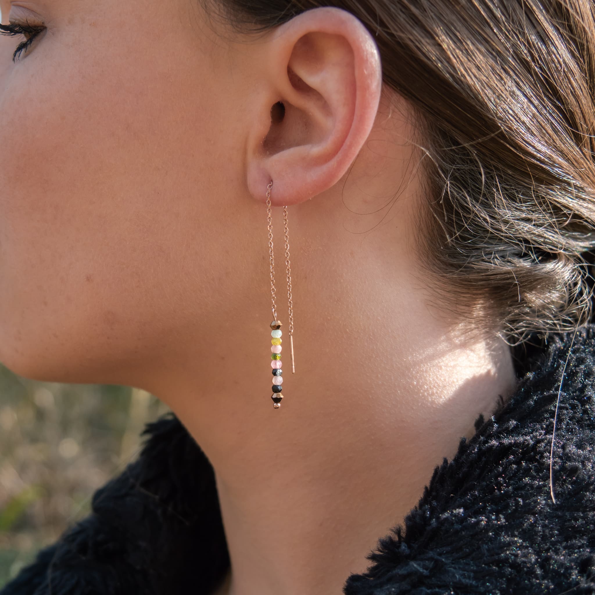 Boucles d'oreilles LUMIA en pierres Tourmaline - SLOYA